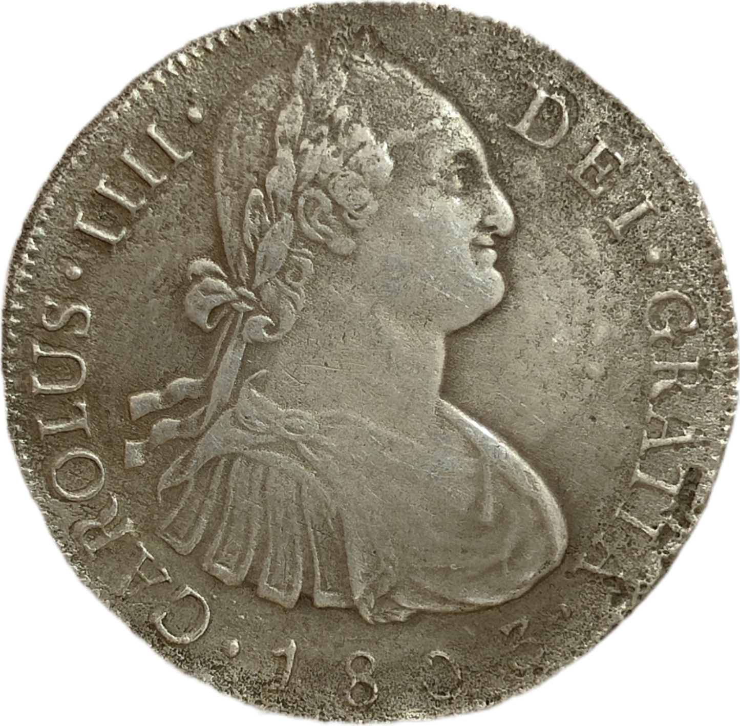 8 Reales Carlos IV 1803 Nueva Guatemala-Corrosión marina-Pesio caribeño-