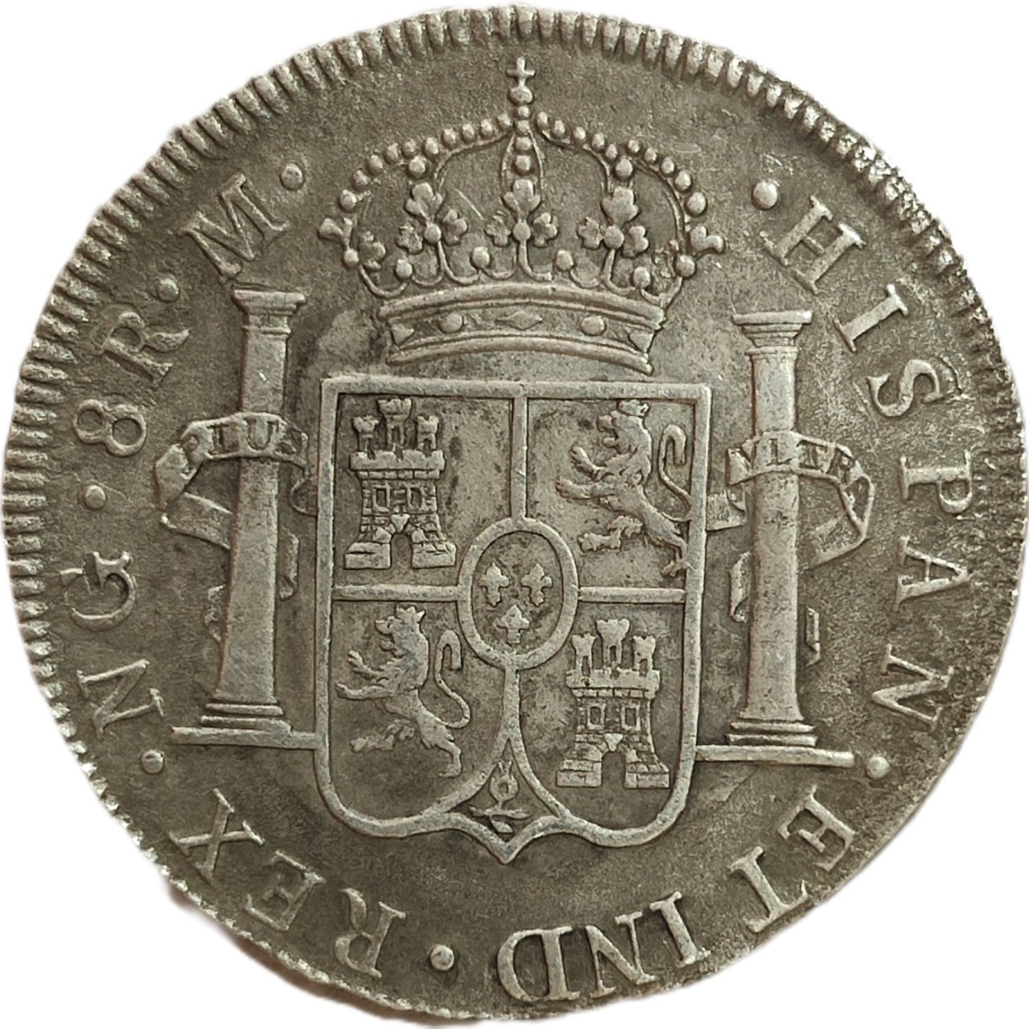 8 Reales Carlos IV 1803 Nueva Guatemala-Corrosión marina-Pesio caribeño-
