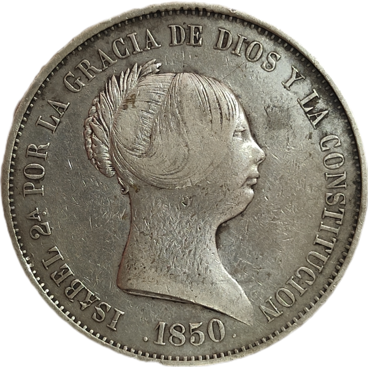 20 Reales Isabel II año 1850 Madrid. Peso 25,87g