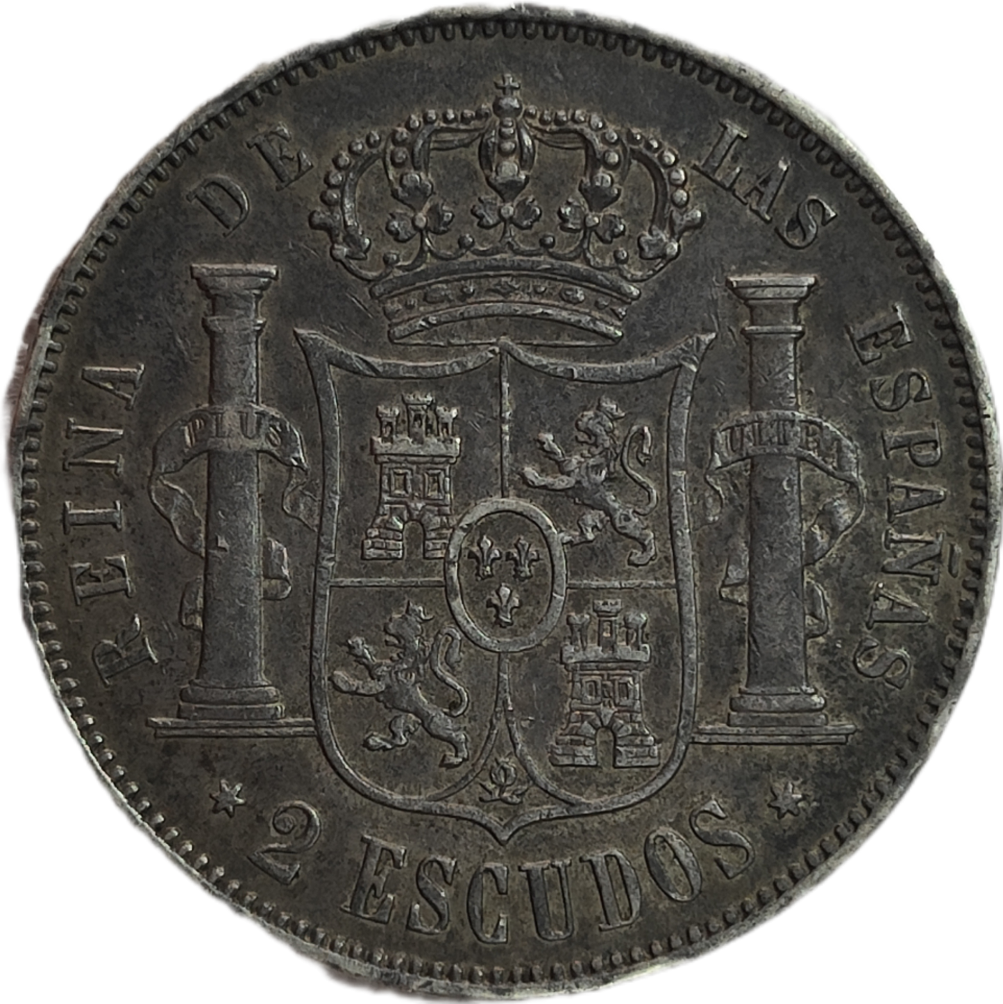2 Escudos Isabel Segunda 1867 Madrid