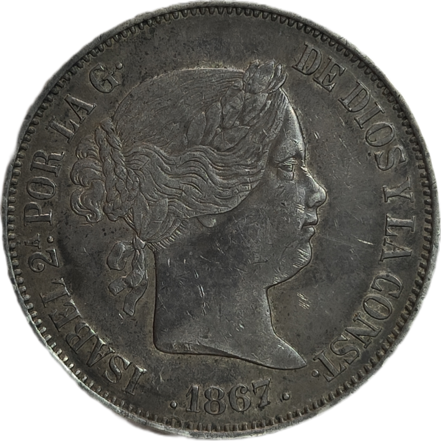 2 Escudos Isabel Segunda 1867 Madrid