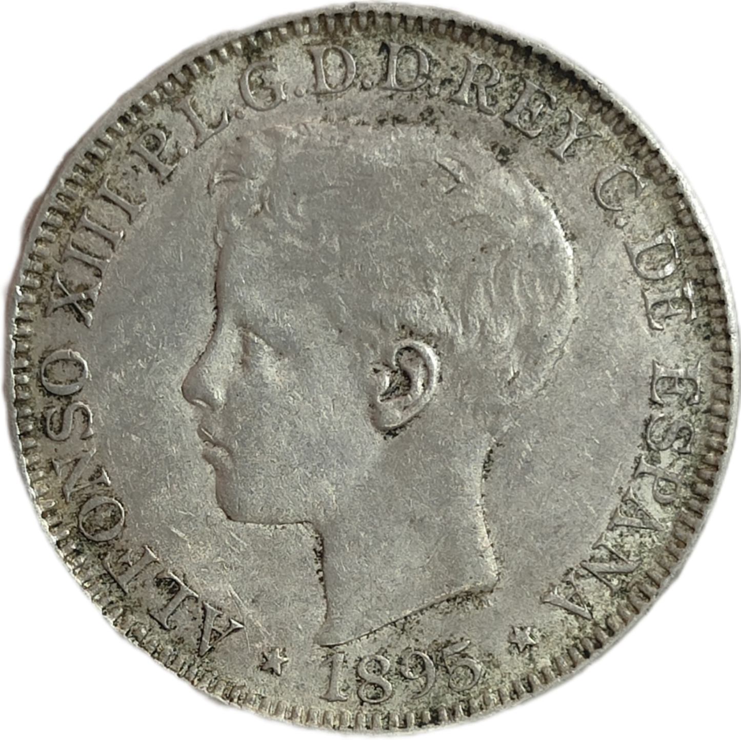 1 Peso Alfonso XII 1895 Puerto Rico