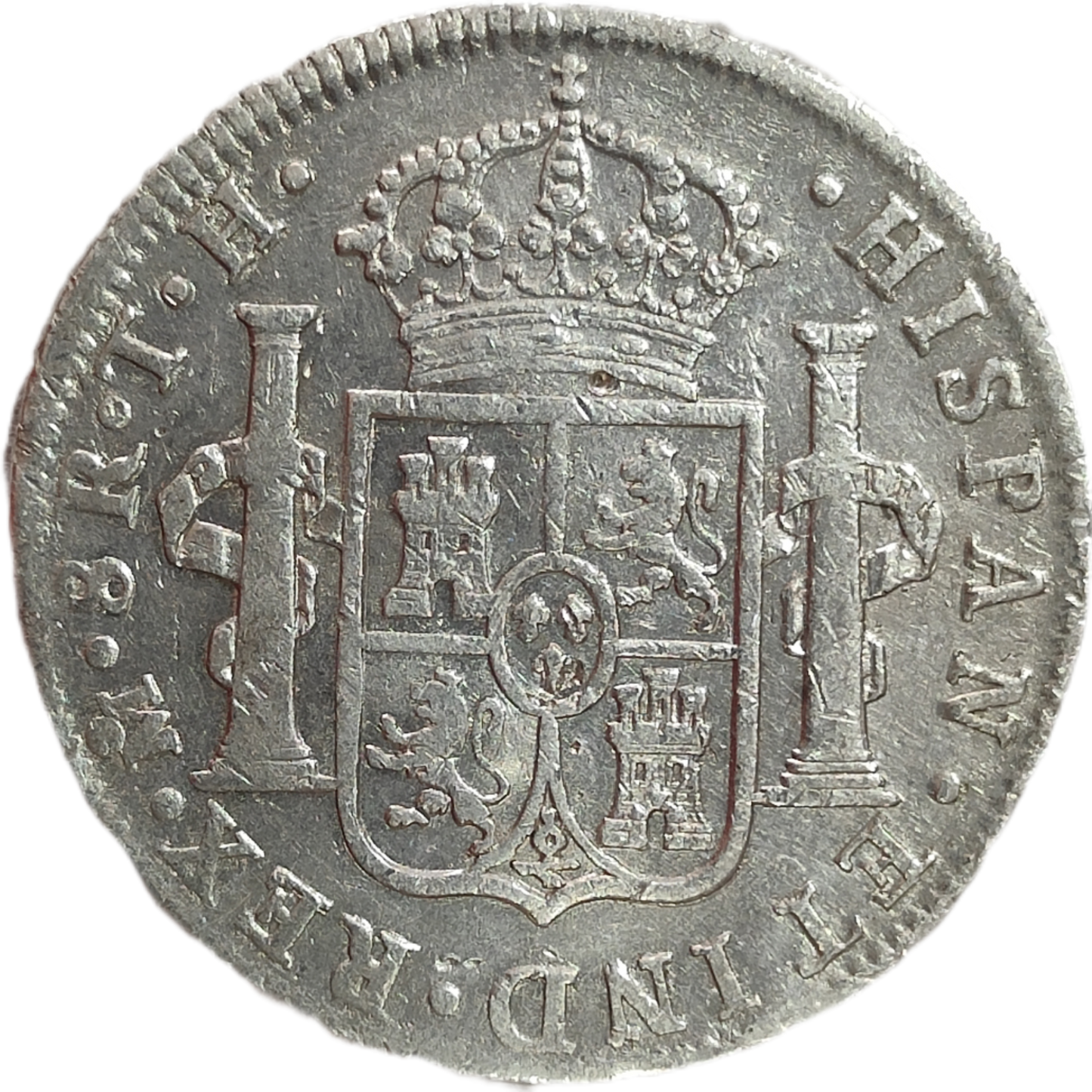 8 Reales Carlos IV 1805 México-Resellos Chinos-