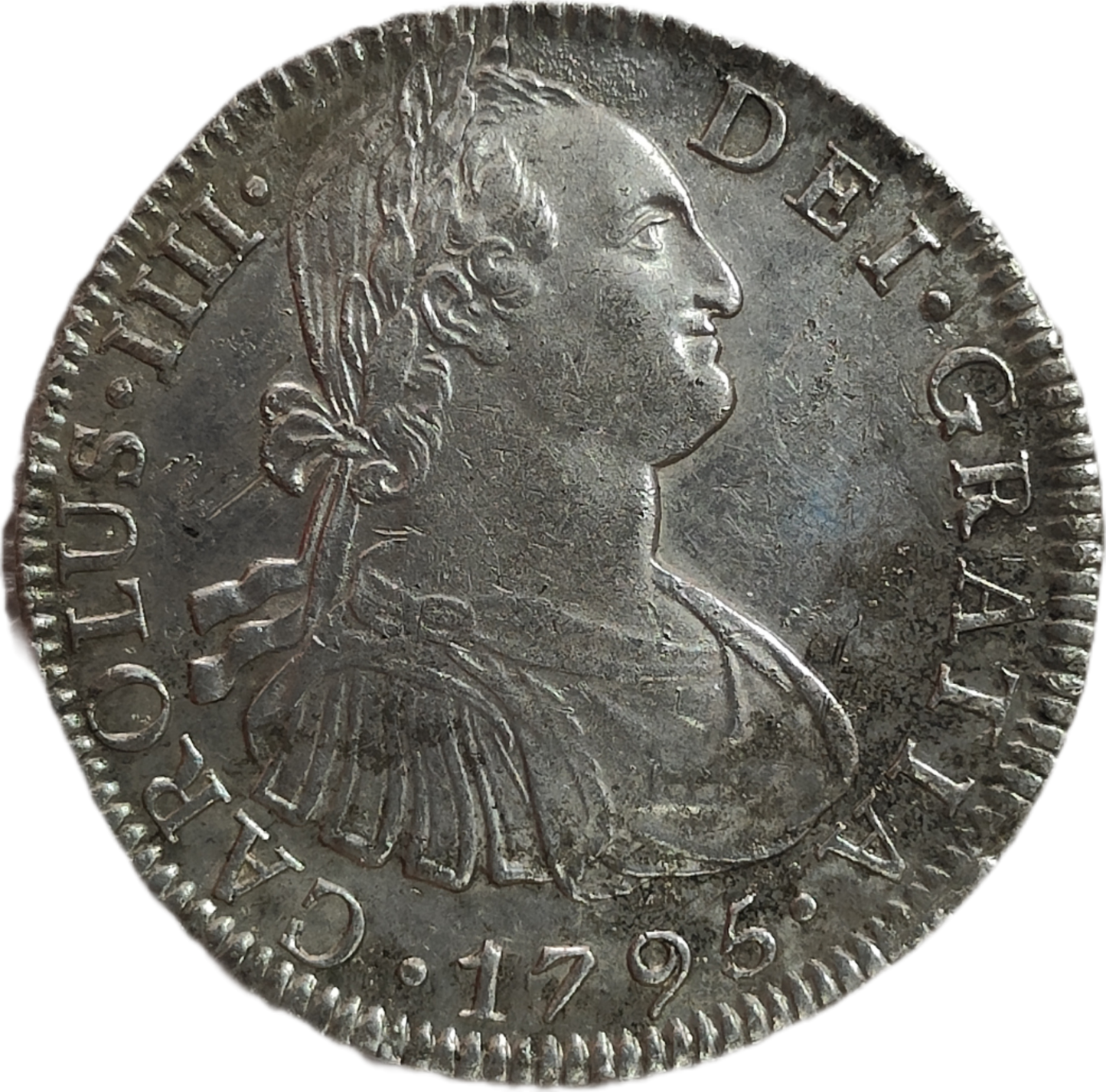 8 Reales Carlos IV 1795 México EBC -Brillo original-