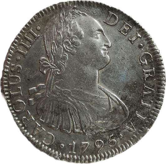 8 Reales Carlos IV 1795 México EBC -Brillo original-